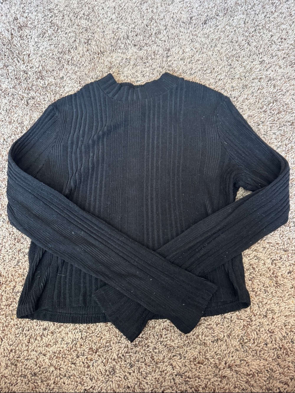 No Boundaries Black Ribbed Crewneck Sweater